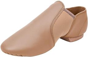 img 4 attached to Jazz Slip-On Leather Dance Shoes for Toddlers, Kids, Girls, and Boys