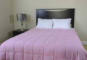 img 1 attached to 👑 Luxlen Microfiber Blanket - Down Alternative: King/Cal King Size in Pink – Warm and Cozy Bedding Solution