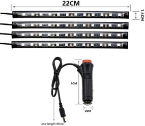 img 2 attached to 🌈 SOCAL-LED 4x Car LED Strip Lights: Multi-Color RGB 5050 48 SMD Atmosphere Lamp Kit with Wireless Remote, Sound Activation