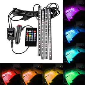 img 4 attached to 🌈 SOCAL-LED 4x Car LED Strip Lights: Multi-Color RGB 5050 48 SMD Atmosphere Lamp Kit with Wireless Remote, Sound Activation