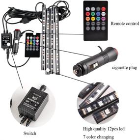 img 3 attached to 🌈 SOCAL-LED 4x Car LED Strip Lights: Multi-Color RGB 5050 48 SMD Atmosphere Lamp Kit with Wireless Remote, Sound Activation