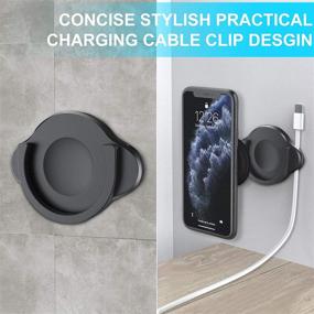 img 1 attached to 📱 2 Pack-Black Silicone Grip Car Mount Phone Holder with Socket Stand and Phone Line Clasp for Collapsible Socket Users, Compatible with iPhone Samsung - Dashboard, Home, Office, Kitchen, Desk, Wall