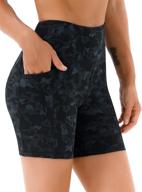 🩳 afitne women’s high waist yoga shorts with pockets: tummy control & non see-through | best athletic workout running shorts logo