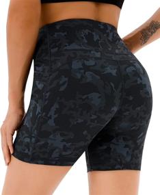 img 2 attached to 🩳 AFITNE Women’s High Waist Yoga Shorts with Pockets: Tummy Control & Non See-Through | Best Athletic Workout Running Shorts