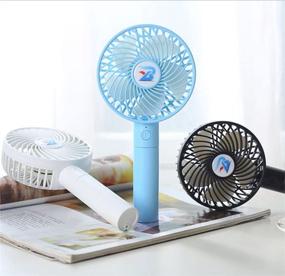 img 1 attached to JJLng Personal Fans - Handheld Fan USB with 3 Adjustable Settings, Powerful Yet Quiet, Rechargeable & Replaceable Battery, Ideal for Home, Office, and Outdoor Use (Black)