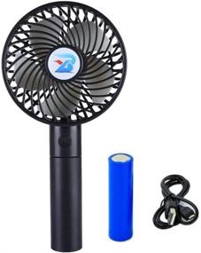 img 4 attached to JJLng Personal Fans - Handheld Fan USB with 3 Adjustable Settings, Powerful Yet Quiet, Rechargeable & Replaceable Battery, Ideal for Home, Office, and Outdoor Use (Black)