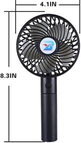 img 3 attached to JJLng Personal Fans - Handheld Fan USB with 3 Adjustable Settings, Powerful Yet Quiet, Rechargeable & Replaceable Battery, Ideal for Home, Office, and Outdoor Use (Black)