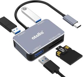 img 4 attached to 🔌 atolla USB C Hub, 5-in-1 Type C Hub with SD and Micro SD Card Reader, Thunderbolt 3 Multiport Adapter Compatible with MacBook Air and Pro