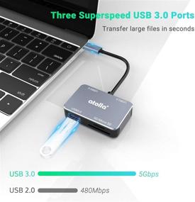 img 3 attached to 🔌 atolla USB C Hub, 5-in-1 Type C Hub with SD and Micro SD Card Reader, Thunderbolt 3 Multiport Adapter Compatible with MacBook Air and Pro