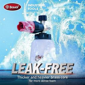img 4 attached to 🧼 Bravex Heavy Duty Snow Foam Lance with Foam Cannon for Pressure Washer - Adjustable Car Foam Blaster with 1/4'' Quick Connector and 1 L Bottle. Thicker Brass Core, Extra-Wide Neck, and 1.1mm Metal Orifice