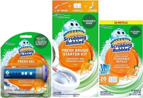 img 4 attached to Scrubbing Bubbles Fresh Brush Starter Kit, 1 Pack + Citrus Fresh Brush Refills, 1 Pack + Citrus Fresh Gel Toilet Cleaning Stamp, 1 Pack