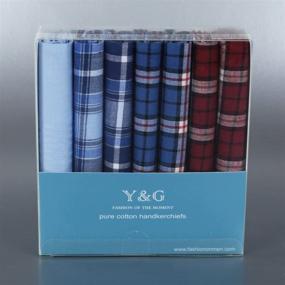 img 3 attached to Y&G Men's Fashion Pure Cotton Handkerchiefs Set of 7 with Excellent Design - Perfect for Weddings