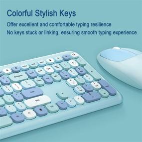 img 3 attached to 🖥️ 2.4G Wireless Keyboard and Mouse Combo, Compact Full Size USB Wireless Mouse and Keyboard Combo, Stylish 110 Keys Keyboard for PC, Notebook, MacBook, Tablet, Laptop, Windows System