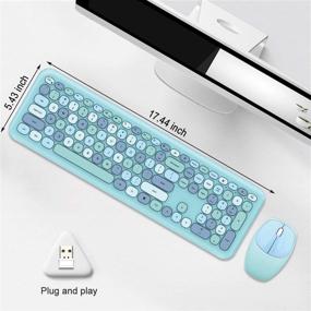 img 1 attached to 🖥️ 2.4G Wireless Keyboard and Mouse Combo, Compact Full Size USB Wireless Mouse and Keyboard Combo, Stylish 110 Keys Keyboard for PC, Notebook, MacBook, Tablet, Laptop, Windows System