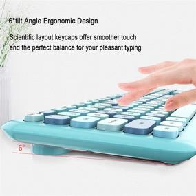 img 2 attached to 🖥️ 2.4G Wireless Keyboard and Mouse Combo, Compact Full Size USB Wireless Mouse and Keyboard Combo, Stylish 110 Keys Keyboard for PC, Notebook, MacBook, Tablet, Laptop, Windows System