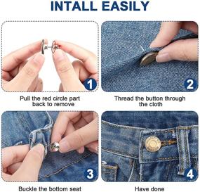 img 3 attached to 👖 PTNITWO Adjustable Jean Button Pins - Perfect Fit, No Sew Replacement for Jeans Waist Size