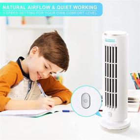 img 2 attached to 🌬️ Small Portable Quiet Tower Fan with Turbine Technology - Personal USB Desk Fan for Bedroom Office Home, Mini Tabletop Fan with 3 Settings - HFT2009