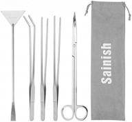 aquarium plant scissor tweezers spatula tool set: stainless steel aquatic aquascaping tools for fish starter kits & aquarium tanks (5 in 1) логотип