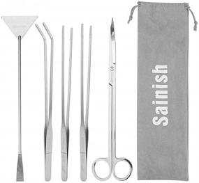 img 4 attached to Aquarium Plant Scissor Tweezers Spatula Tool Set: Stainless Steel Aquatic Aquascaping Tools for Fish Starter Kits & Aquarium Tanks (5 in 1)