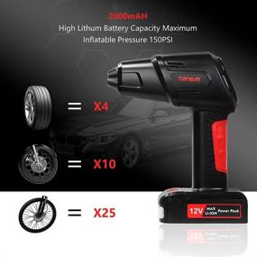 img 3 attached to 🔋 Rechargeable Li-ion Battery Portable Air Compressor Tire Inflator | Electric Air Pump with Digital LED Lights for Car, Bike, Motorcycle, Balls
