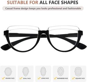 img 1 attached to Eyekepper Pack of 4 Large Frame Reading 👓 Glasses - Oversized Half Moon Design Readers for Women