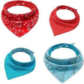 img 3 attached to 🐾 PAWCHIE Dog Bandanas Small 4-Piece Set - 8 Styles of Adjustable Pet Triangle Scarf Bibs with Two Snaps - Kerchief Accessories for Dogs, Puppies, Cats