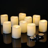 🕯️ dromance flameless votive candles - 6 hour timer, battery operated led flickering tealight candles - bulk set of 10 - small pillar 1.5"d x 2"h - warm light - indoor wedding, christmas, holiday decor логотип