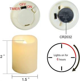 img 3 attached to 🕯️ DRomance Flameless Votive Candles - 6 Hour Timer, Battery Operated LED Flickering Tealight Candles - Bulk Set of 10 - Small Pillar 1.5"D x 2"H - Warm Light - Indoor Wedding, Christmas, Holiday Decor