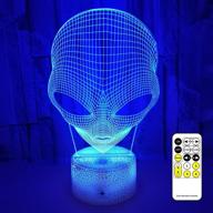 goodking alien 3d night lights for kids: 7 colors changing nightlight with smart touch & remote control - perfect birthday gift for boys, girls, kids, and babies! logo