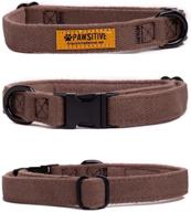 🐶 pawsitive hemp dog collar - ultra-soft hypoallergenic lining. ideal for small, medium, and large dogs; gray, large size logo