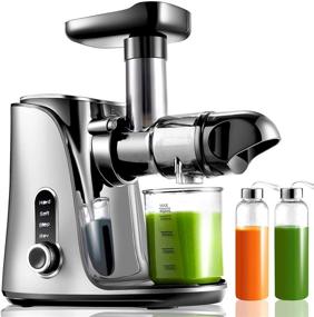 img 4 attached to 🥤 AMZCHEF Slow Masticating Juicer Extractor: Cold Press with 2 Speed Modes, LED Display & Travel Bottles - Ideal for Vegetable & Fruit Juice Extraction