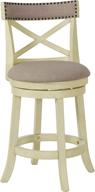 antique white york counter swivel bar stool: classic furniture with open back and fabric upholstered seat & back rest, 24-inch logo