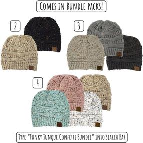 img 1 attached to 🎉 Funky Junque Confetti Knit Beanie: Stylish & Cozy Winter Hat - Unisex