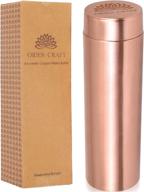 💧 orien craft pure copper water bottle: 34 oz ayurvedic copper vessel for drinking water - leak proof & health benefits логотип