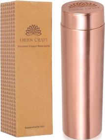 img 4 attached to 💧 ORIEN CRAFT Pure Copper Water Bottle: 34 Oz Ayurvedic Copper Vessel for Drinking Water - Leak Proof & Health Benefits