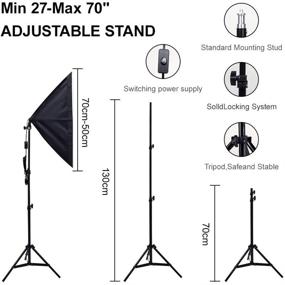 img 1 attached to Heorryn 1600W набор фотографических осветительных Softbox: профессиональное студийное оборудование с регулируемой стойкой 2M и светодиодной лампой 5500K для видеосъемки и портретов.