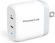 🔌 powerlot usb c wall charger - 40w gan pd 3.0 fast charger with 2 ports | 20w usb c charger box for macbook air, iphone 13/13 pro/13 mini, iphone 12/pro/12 pro max/12 mini, ipad, samsung s21/s20, and more logo