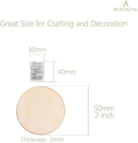 img 3 attached to 🪵 BEADNOVA Round Wood Circle Natural Unfinished Wooden Discs Plywood Circles (2 Inch, 50 Pieces) - Perfect for DIY Crafts