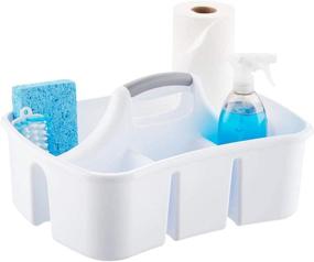 img 1 attached to Spacious (5 Gallon) Divided Cleaning Caddy with Handle for Cleaning Supplies, Spray Bottles, Container - 17 3/4&#34; L x 13 1/4&#34; W x 8