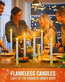 img 3 attached to 🕯️ Flameless Window Candles Light: Battery Operated Taper Candles for Christmas Decor