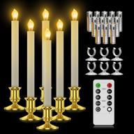 🕯️ flameless window candles light: battery operated taper candles for christmas decor логотип