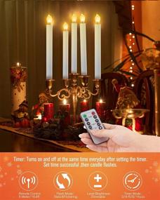 img 2 attached to 🕯️ Flameless Window Candles Light: Battery Operated Taper Candles for Christmas Decor