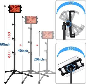 img 3 attached to 📱 Ipad Tripod Mount: Adjustable Height Tablet Stand with Carrying Case & Mini Stand