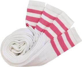 img 2 attached to SOCKS 8 PAIRS WHITE PINK STRIPES