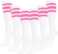 socks 8 pairs white pink stripes logo