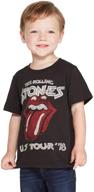 👕 the rolling stones, u.s. tour '78 short sleeve graphic t-shirt for toddler boys - black logo