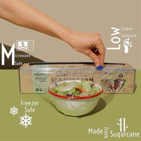 img 3 attached to 🌱 Willow's Choice Sugarcane-based Food Wrap, 330 Sq Ft Cling Wrap Dispenser with Cutter – BPA Free, Freezer/Microwave Safe Plastic Wrap