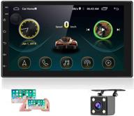 🚗 hikity double din android car stereo: 7 inch touch screen, gps, bluetooth, mirror link, wifi connect. includes backup camera! logo