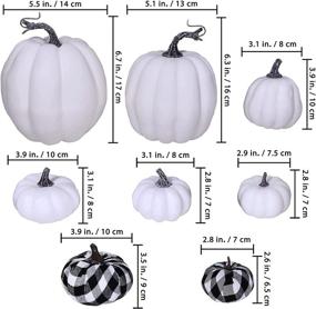 img 2 attached to Stunning 16 PCS Artificial White Pumpkins: Perfect Bulk Faux Harvest Pumpkins for Fall Wedding, Thanksgiving, and Halloween Seasonal Decorations