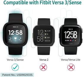 img 2 attached to 📱 Жесткий чехол Vitty из поликарбоната с защитным стеклом для экрана Fitbit Versa 3/Sense, полное покрытие защитных бамперов, чувствительное тонкое сенсорное стекло - совместим с умными часами Versa 3/Sense только